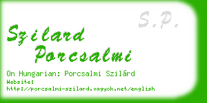 szilard porcsalmi business card
